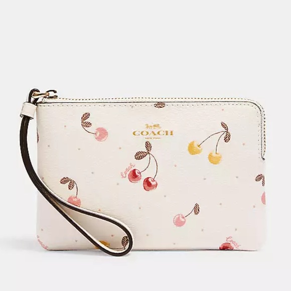 Coach Handbags - Coach Wallet | Wristlet Purse bag| Cream Cherry